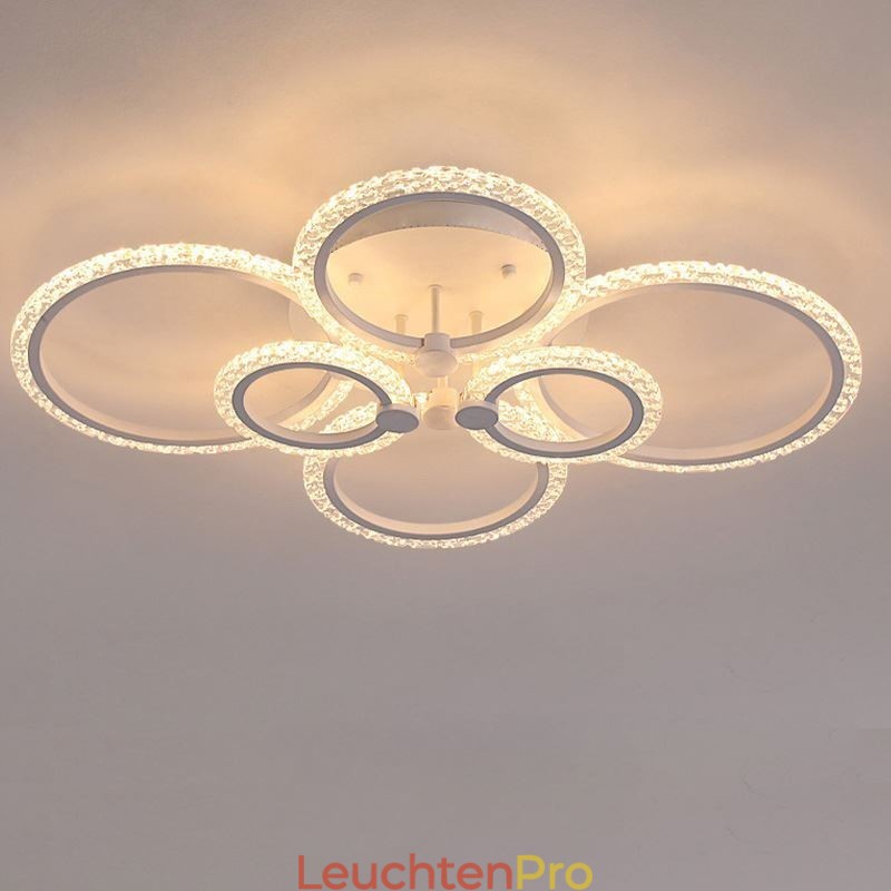 Unterputz-Deckenleuchte, modern, minimalistisch, rund, Acryl, Blumen-Design