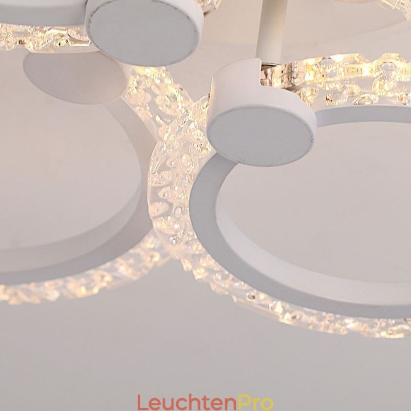 Unterputz-Deckenleuchte, modern, minimalistisch, rund, Acryl, Blumen-Design