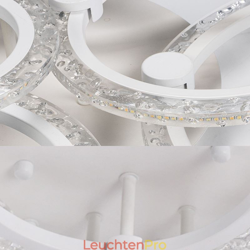 Unterputz-Deckenleuchte, modern, minimalistisch, rund, Acryl, Blumen-Design