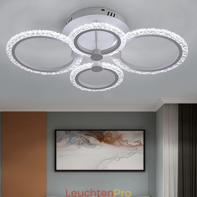 Unterputz-Deckenleuchte, modern, minimalistisch, rund, Acryl, Blumen-Design