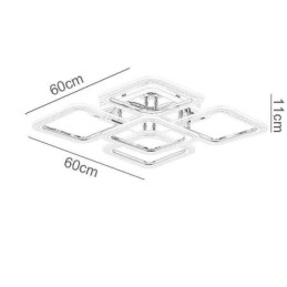 Deckenleuchte aus Acryl, quadratisch, 5 Lichter, Chrom