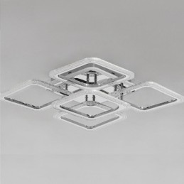Deckenleuchte aus Acryl, quadratisch, 5 Lichter, Chrom