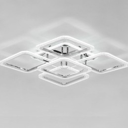 Deckenleuchte aus Acryl, quadratisch, 5 Lichter, Chrom
