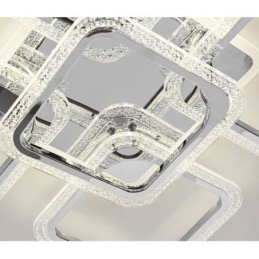 Deckenleuchte aus Acryl, quadratisch, 5 Lichter, Chrom