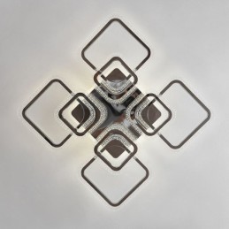 Deckenleuchte, quadratisch, Acryl, Chrom, 8 Lichter