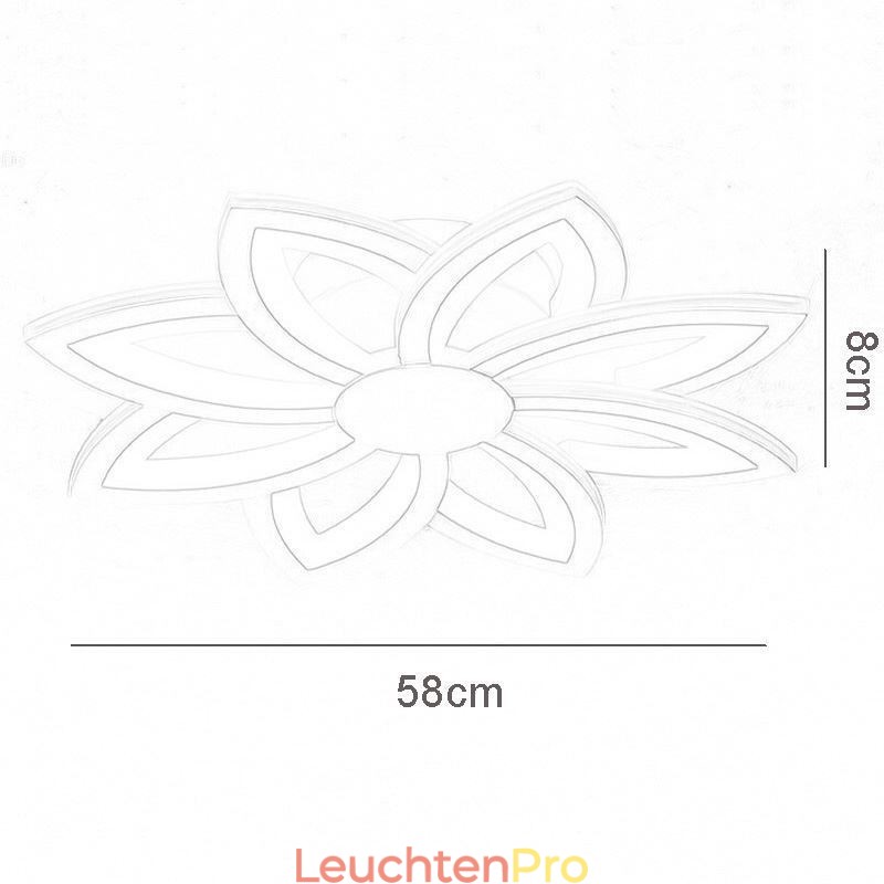 Deckenleuchte mit auffälliger Acrylblume, 55 cm