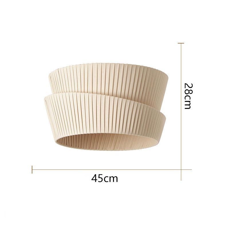 Wabi Sabi Deckenleuchte, Deckenlampe im französischen Creme-Stil, doppellagiger Stoffschirm