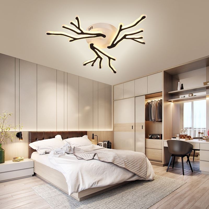 Deckenleuchte mit Acrylzweigen zur flächenbündigen Montage