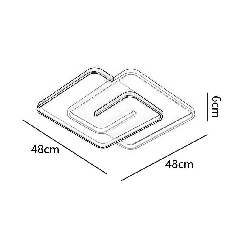 Quadratische Deckenleuchte mit Acryl-Ummantelung
