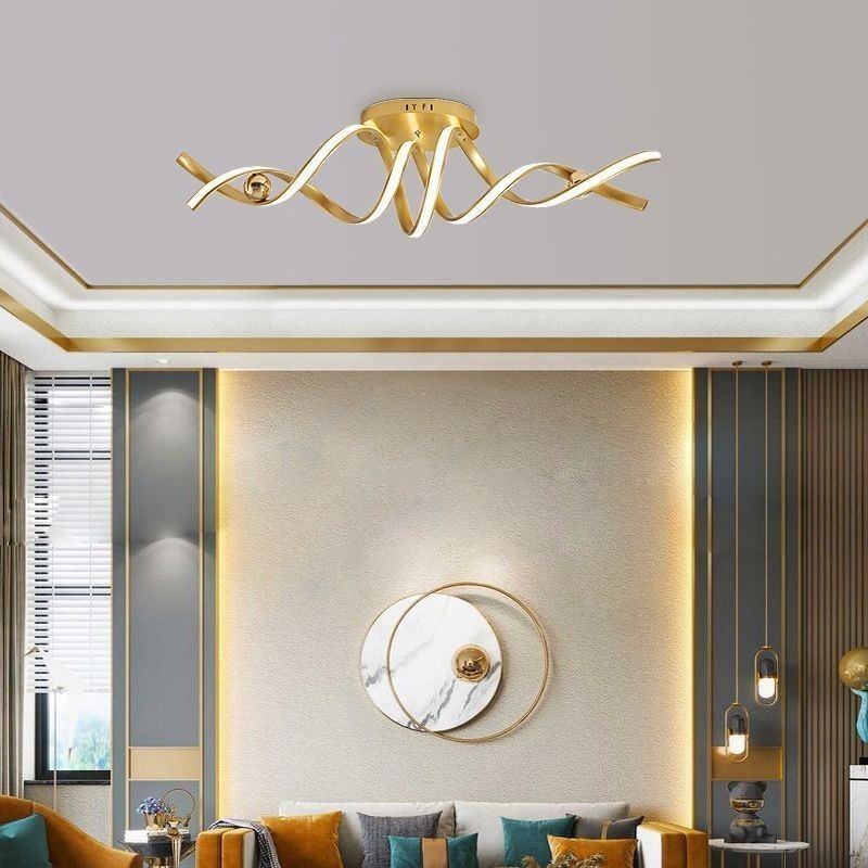 Moderne Deckenleuchte aus Aluminium mit Spiral-Design