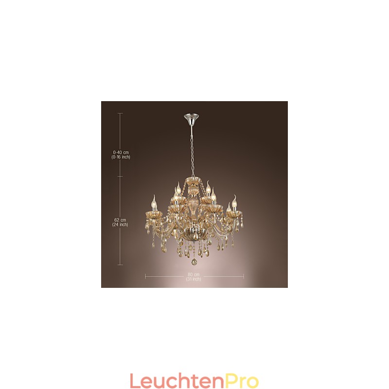 Kronleuchter Kristall Luxus Modern 2 Ebenen Wohnzimmer 12 Lichter