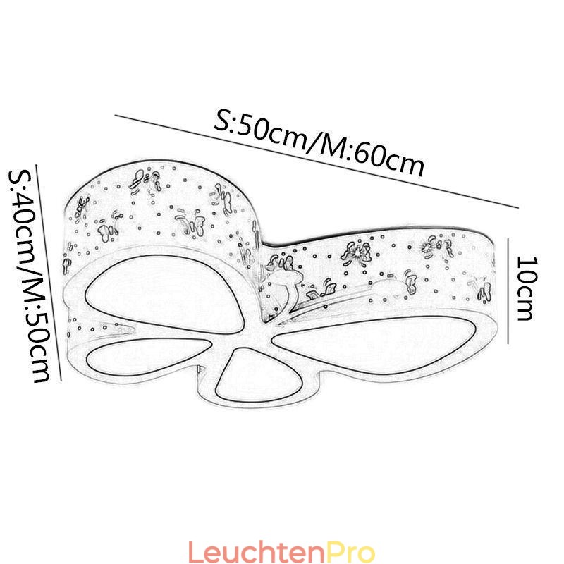 Butterfly Unterputz-Deckenleuchte aus Metall, modern