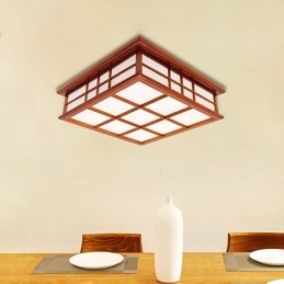 Deckenleuchte im Retro-Stil aus Holz