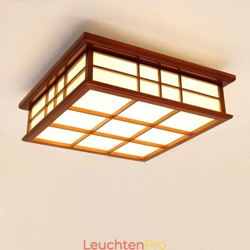Deckenleuchte im Retro-Stil aus Holz