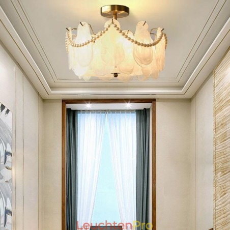 Europäische Deckenleuchte aus Eisen, elegante Deckenleuchte aus Glas Europäische Deckenleuchte aus Eisen, elegante Deckenleuchte aus Glas