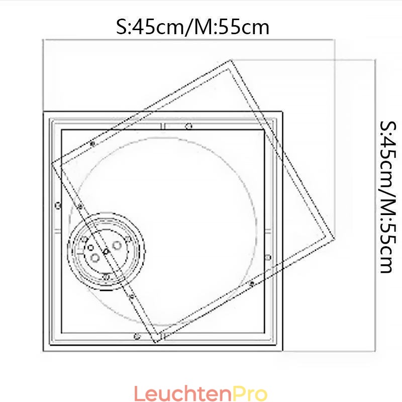 Moderne Deckenleuchte, quadratisch, geometrische Acryl-Deckenleuchte