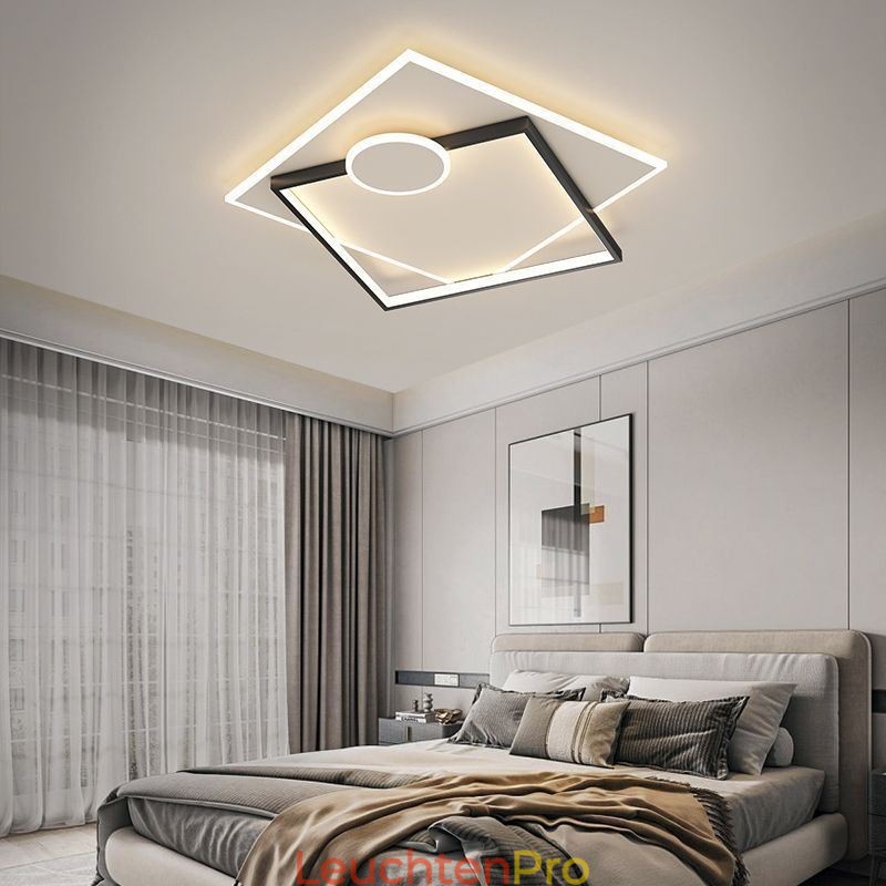 Moderne Deckenleuchte, quadratisch, geometrische Acryl-Deckenleuchte