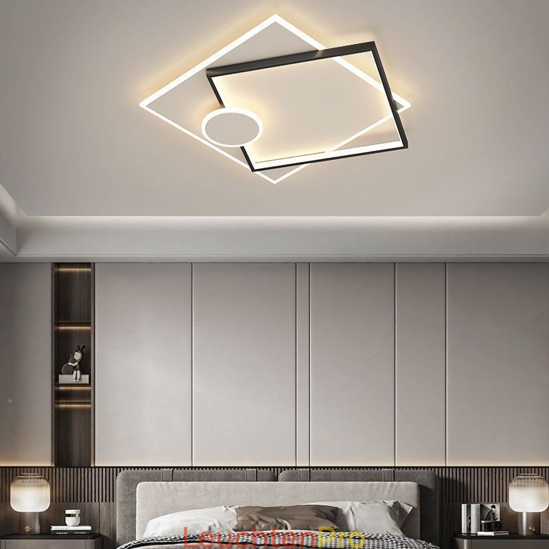 Moderne Deckenleuchte, quadratisch, geometrische Acryl-Deckenleuchte
