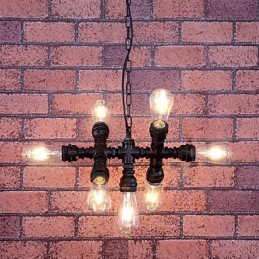 Kronleuchter aus bemaltem Metall im Vintage-Stil