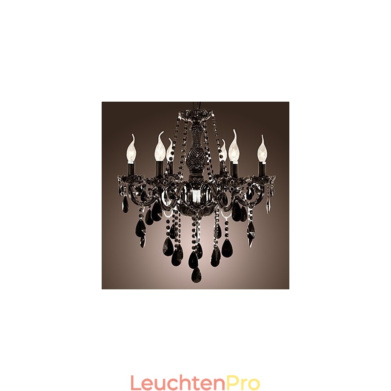 Kronleuchter Schwarz Kristall Modern 6 Lichter