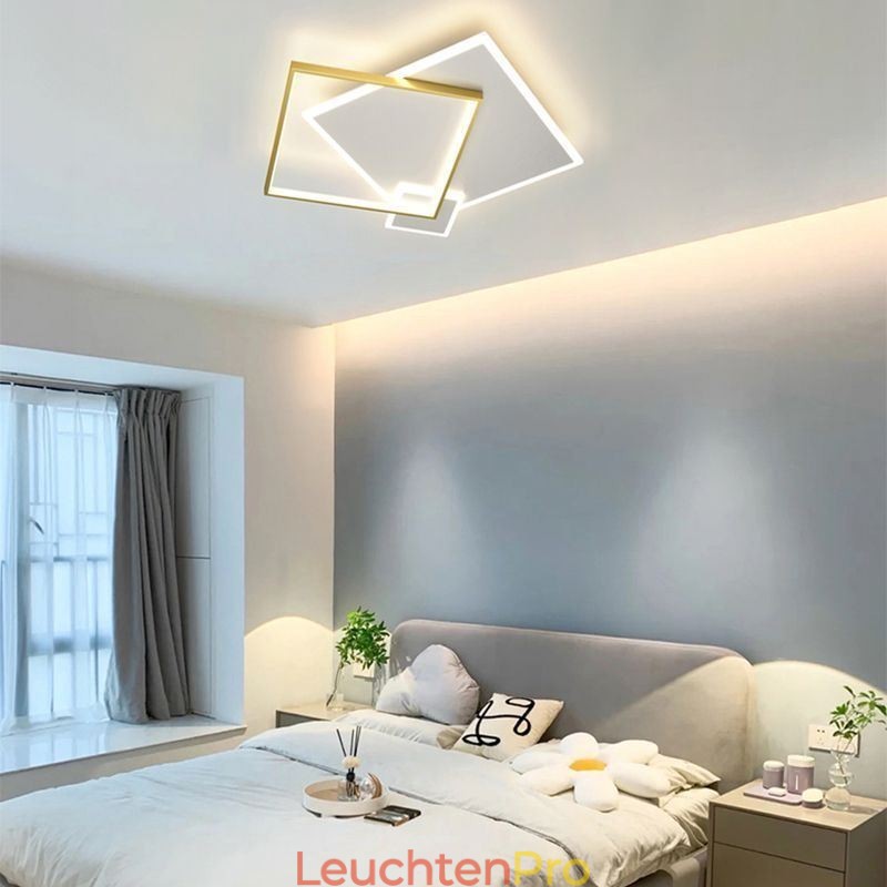 Moderne Deckenleuchte, geometrische quadratische Deckenleuchte