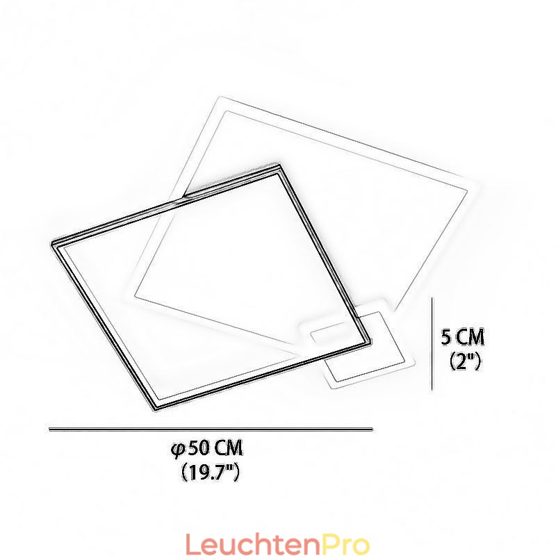 Moderne Deckenleuchte, geometrische quadratische Deckenleuchte