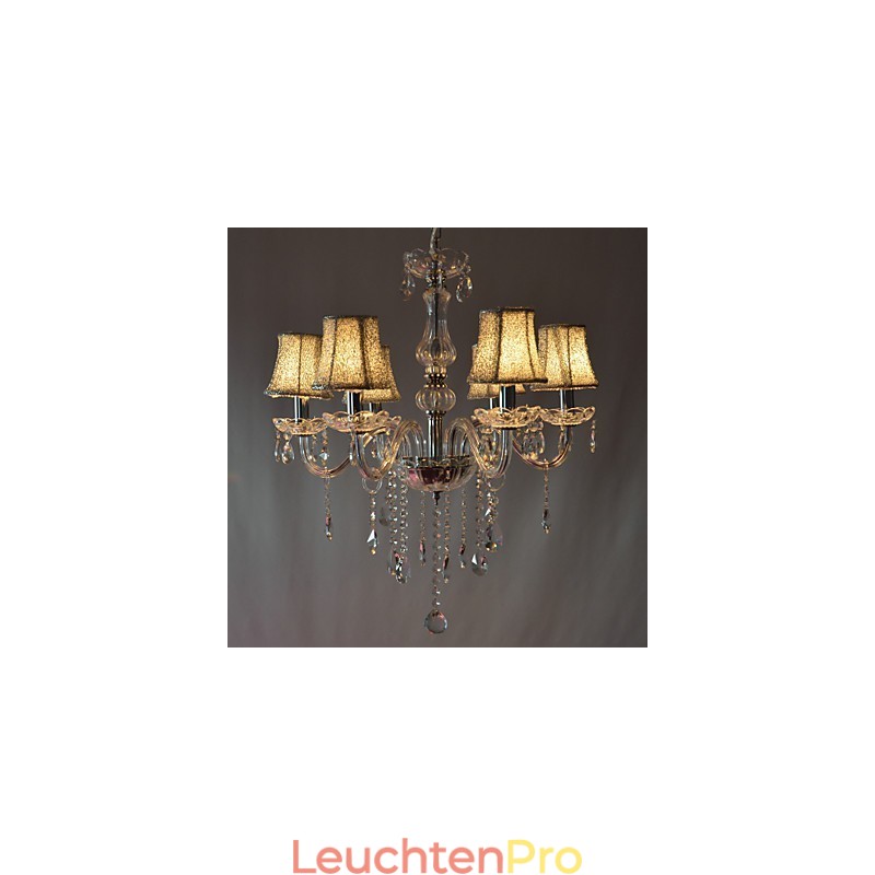 Moderner Luxus-Kronleuchter mit 6 Lichtern und Kristalldekoration