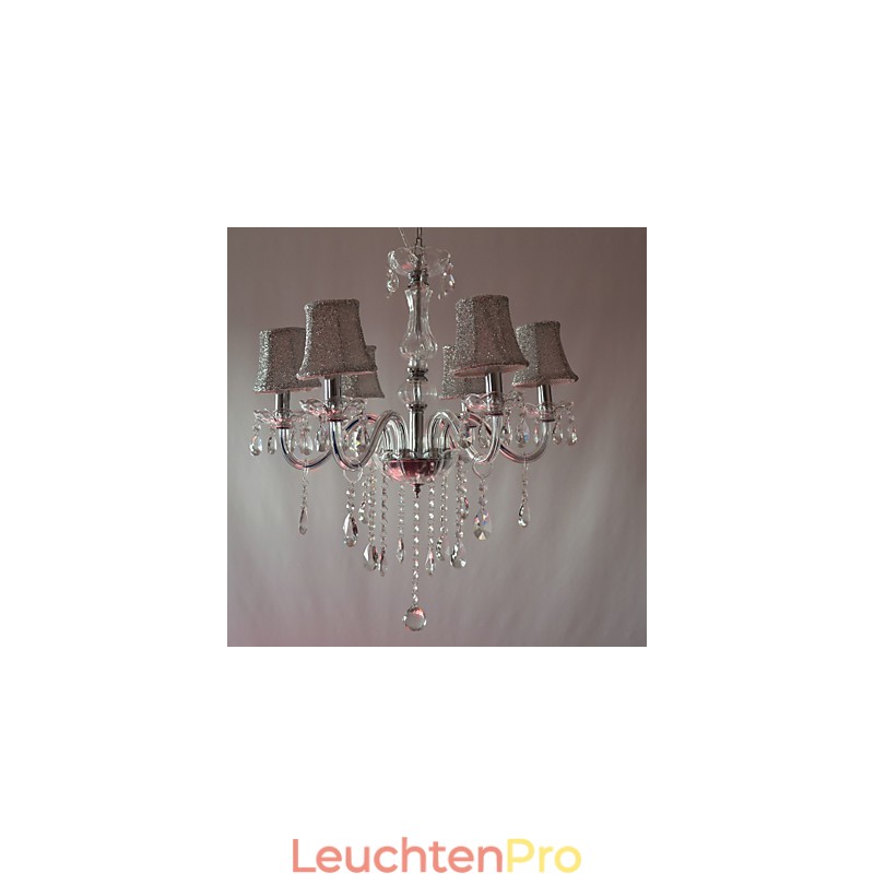 Moderner Luxus-Kronleuchter mit 6 Lichtern und Kristalldekoration