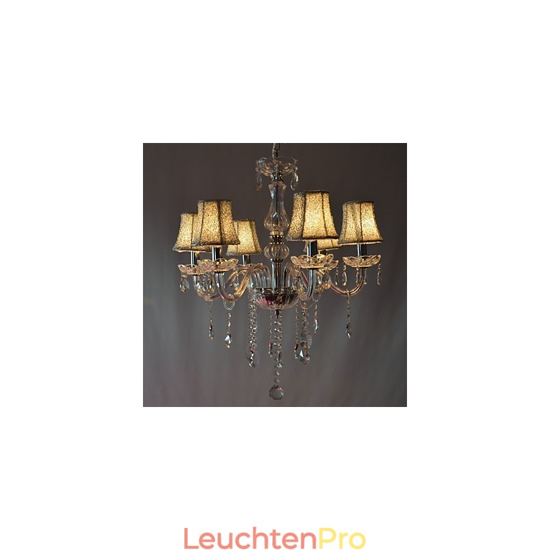 Moderner Luxus-Kronleuchter mit 6 Lichtern und Kristalldekoration