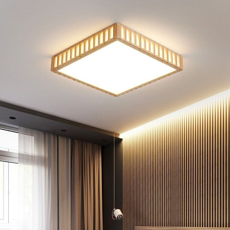 Japanische Deckenlampe Quadratische Holzdeckenlampe