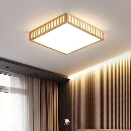 Japanische Deckenlampe Quadratische Holzdeckenlampe Japanische Deckenlampe Quadratische Holzdeckenlampe