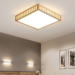 Japanische Deckenlampe Quadratische Holzdeckenlampe