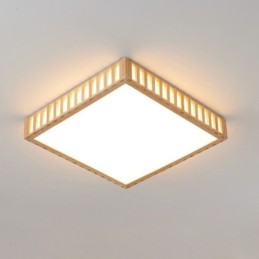 Japanische Deckenlampe Quadratische Holzdeckenlampe