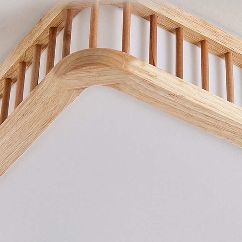 Japanische Deckenlampe Quadratische Holzdeckenlampe