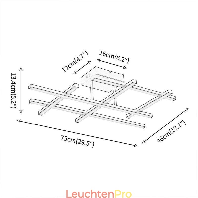 Deckenleuchte mit Unterputzmontage, Aluminium-Deckenleuchte