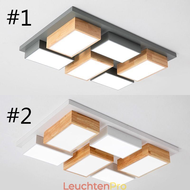 Moderne Acryl Deckenleuchte Geometrische Holz Deckenleuchte