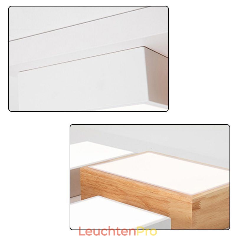 Moderne Acryl Deckenleuchte Geometrische Holz Deckenleuchte