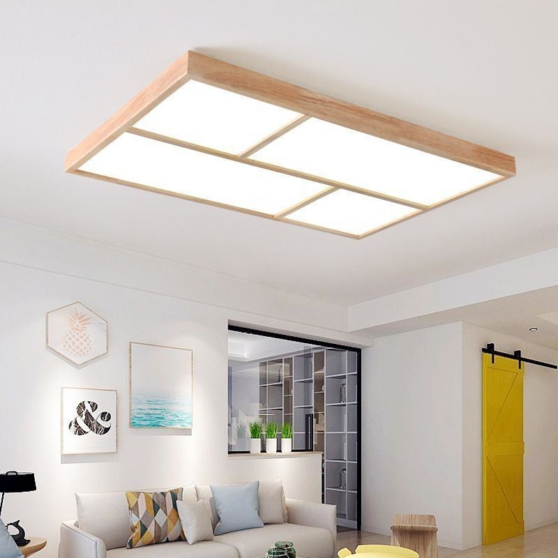 Moderne Deckenleuchte Minimalistischer Holzstil Unterputz Deckenleuchte