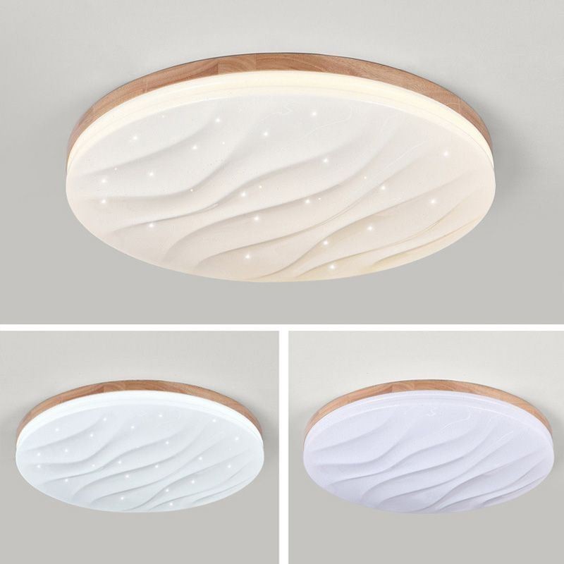 Japanische Holz Deckenleuchte Acryl Runde Wellpappe Deckenlampe