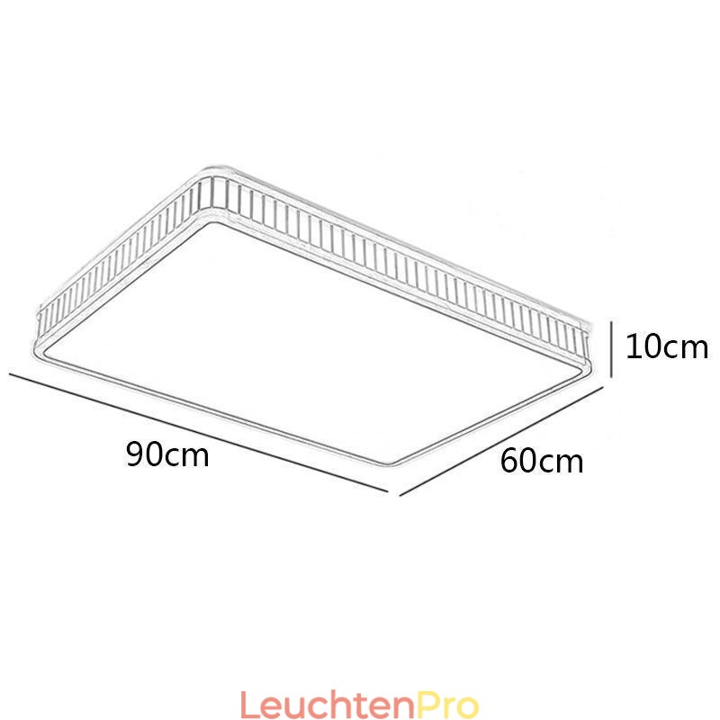 Japanische Acryl-Deckenleuchte, rechteckig, Gummiholz-Deckenleuchte