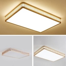 Japanische Acryl-Deckenleuchte, rechteckig, Gummiholz-Deckenleuchte