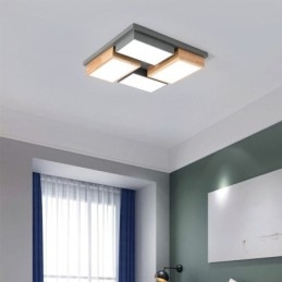 Moderne Deckenleuchte Geometrische Holz Deckenlampe