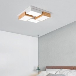 Moderne Deckenleuchte Geometrische Holz Deckenlampe