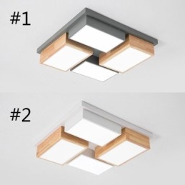 Moderne Deckenleuchte Geometrische Holz Deckenlampe