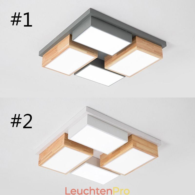 Moderne Deckenleuchte Geometrische Holz Deckenlampe