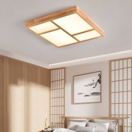 Japanische Acryl-Deckenleuchte, geometrische Holz-Deckenleuchte