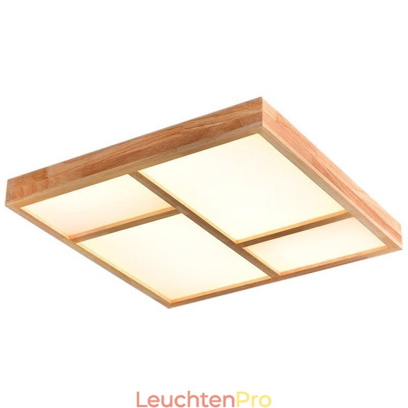 Japanische Acryl-Deckenleuchte, geometrische Holz-Deckenleuchte