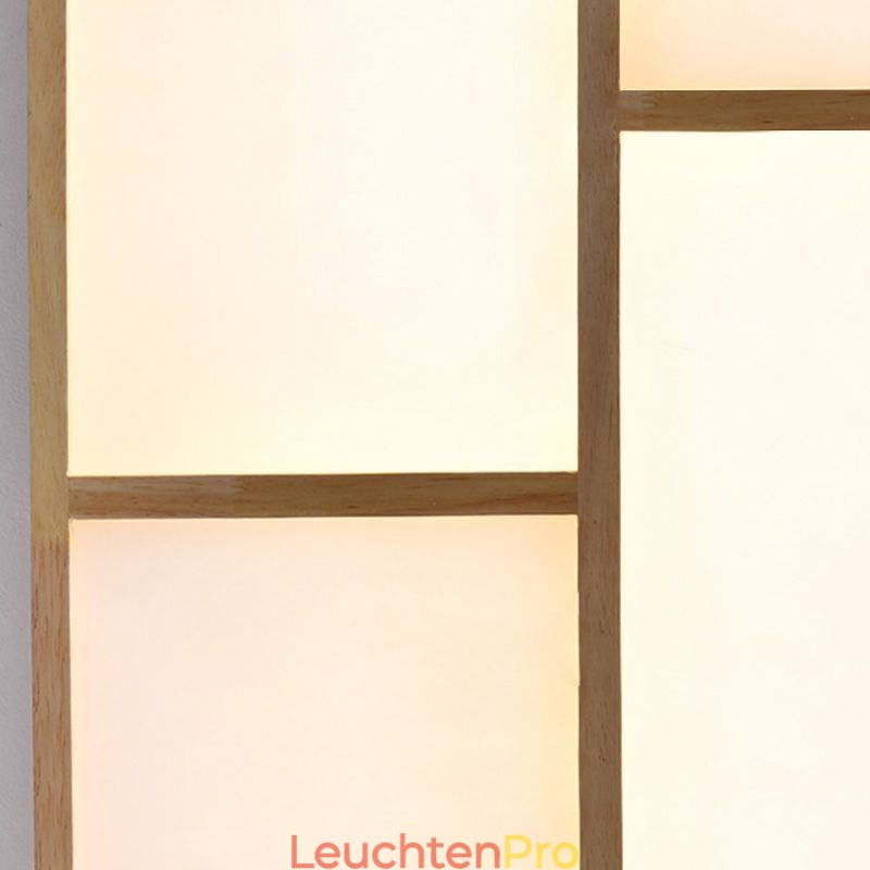 Japanische Acryl-Deckenleuchte, geometrische Holz-Deckenleuchte