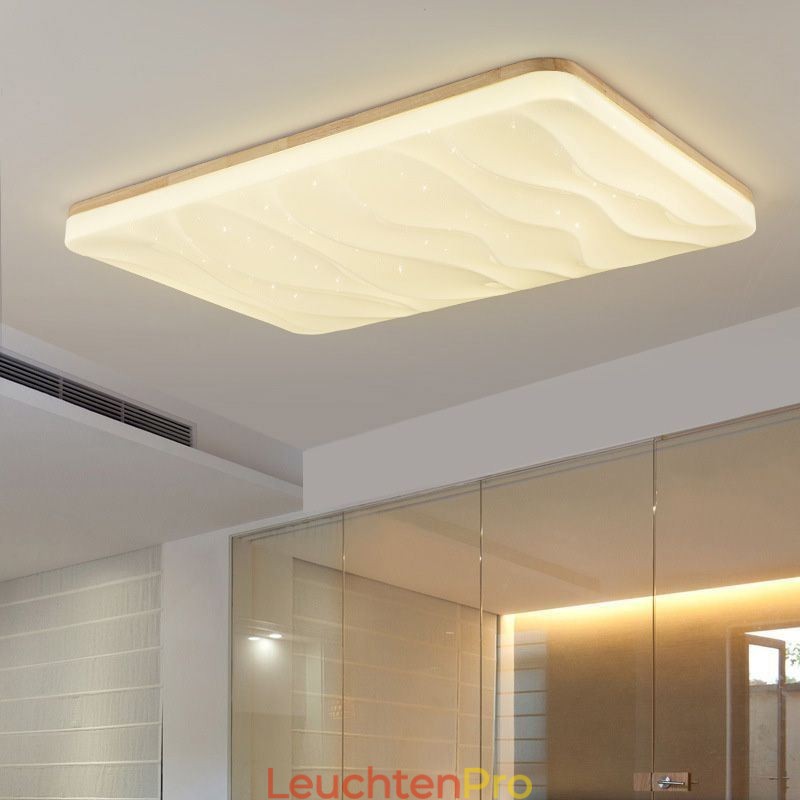 Japanische Acryl-Deckenleuchte, rechteckige gewellte Deckenlampe