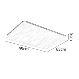 Japanische Acryl-Deckenleuchte, rechteckige gewellte Deckenlampe